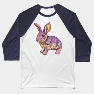 Colorful pink yellow watercolor bunny Baseball T-Shirt